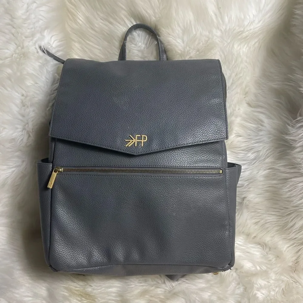 Freshly Picked Diaper Bag convertible backpack Synthetic Gray brass hardwares.